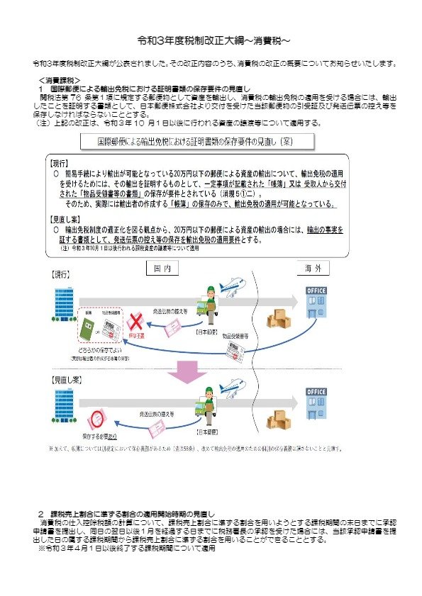 令和3年度税制改正大綱 消費税 消費税 上野法人会 令和3年度税制改正大綱 消費税 消費税 上野法人会